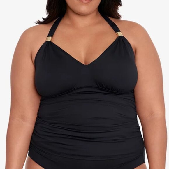 Lauren Ralph Lauren Plus Size Halter Tankini Top - Picture 1 of 10